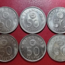 Monedas Juan Carlos I: LOTE 6 MONEDAS 50 PESETAS DEL MUNDIAL LA DE LAS FOTOS. Lote 339552668