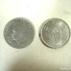 Monedas Juan Carlos I: 2X MONEDA 100 PTS ESPAÑA MUNDIAL 1982 ESTRELLA 80 -PESETAS JUAN CARLOS I -82. Lote 364339421