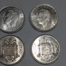 Monedas Juan Carlos I: LOTE DE CUATRO MONEDAS DE 100 PTAS. AÑO 1975 ESTRELLAS 19 76. Lote 366329836