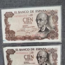 Monedas Juan Carlos I: BILLETES 100 PESETAS 1970 SERIE 6K. Lote 369093126