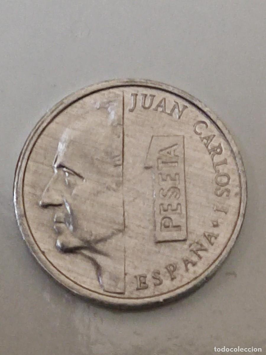 Monedas Juan Carlos I: 1 peseta 1998 variante: LABIO PARTIDO