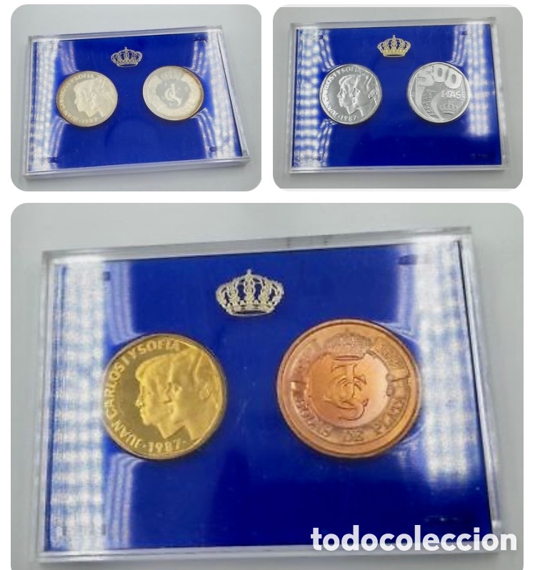 M&uuml;nzen unter Juan Carlos I: Estuche con 6 monedas de pruebas de 500 pesetas