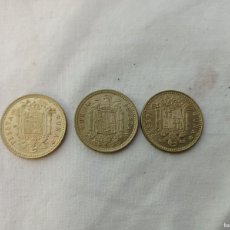Monedas Juan Carlos I: 3 MONEDAS DE UNA PESETA 1966, ESTRELLA 75!. Lote 379229659
