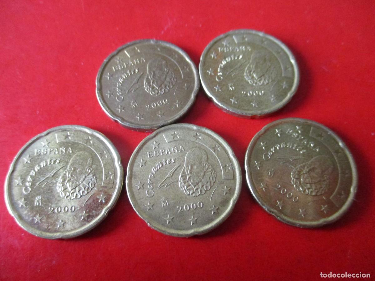 Monedas Juan Carlos I: Lote 5 monedas de 20 centimos de euro a&ntilde;o 2000 sin circular