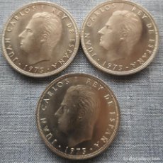 Monedas Juan Carlos I: LOTE 3 MONEDAS 100 PESETAS 1975 *76* SIN CIRCULAR CON SU BRILLO ORIGINAL