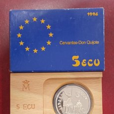 Monedas Juan Carlos I: MONEDA CONMEMORATIVA ESPAÑA 5 ECU AÑO 1994 CERVANTES-DON QUIJOTE PLATA LEY 925. Lote 401848874