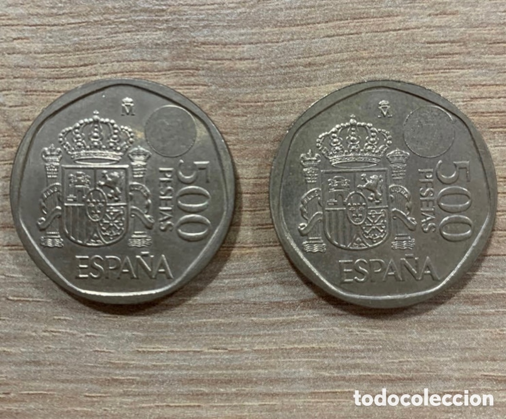 Coins Juan Carlos I: Dos monedas de 500 pesetas a&ntilde;o 2001