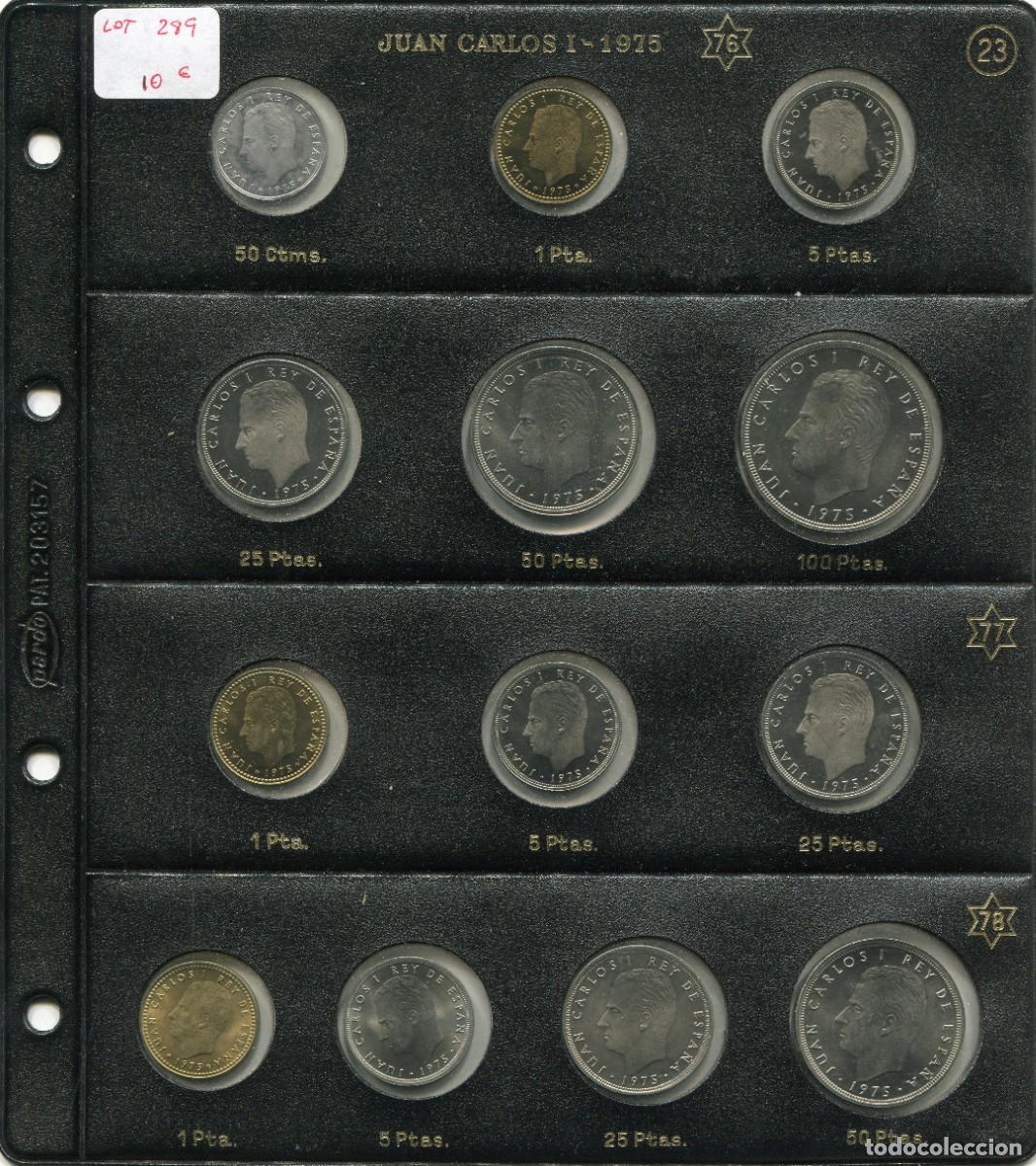 Moedas Juan Carlos I: HOJA PARDO CON MONEDAS A&Ntilde;O 1976/77/78 ( LOT289A )