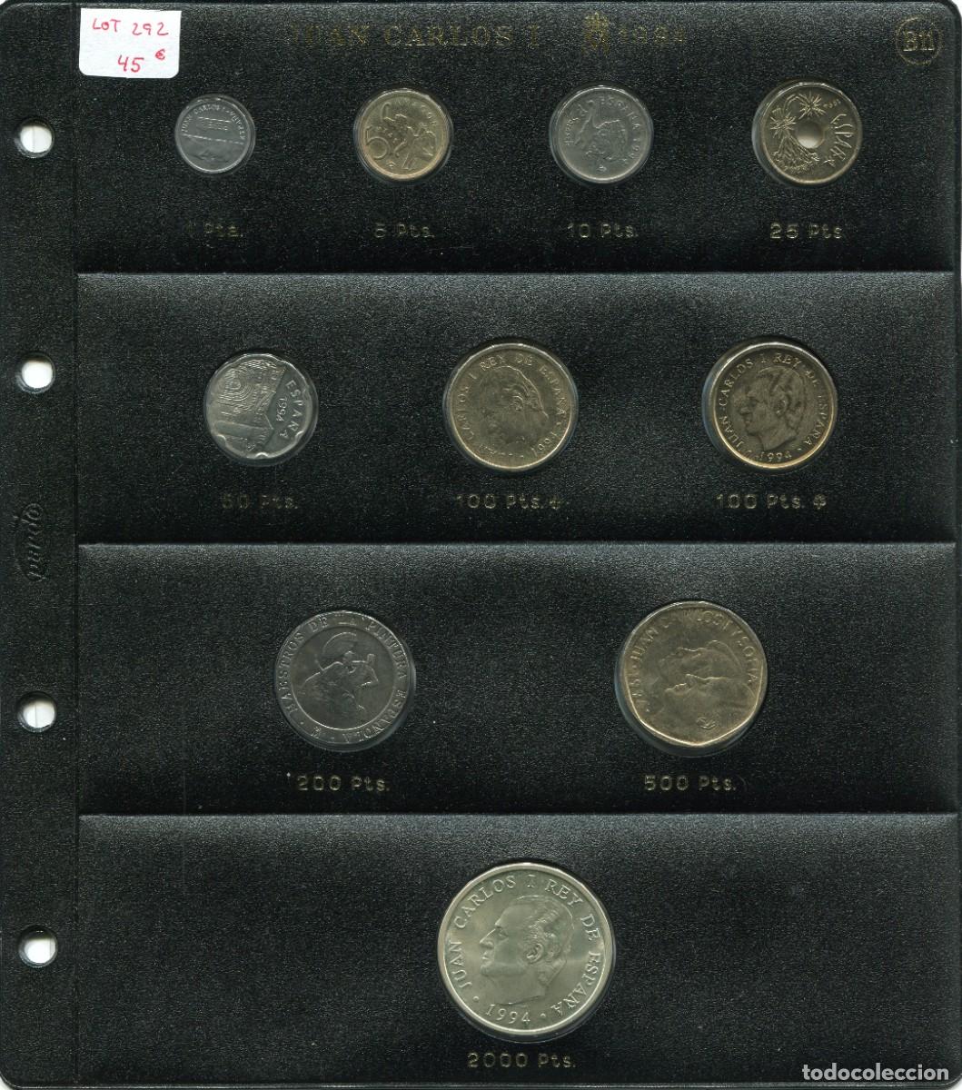 Moedas Juan Carlos I: HOJA PARDO CON MONEDAS A&Ntilde;O 1994 ( LOT292 )