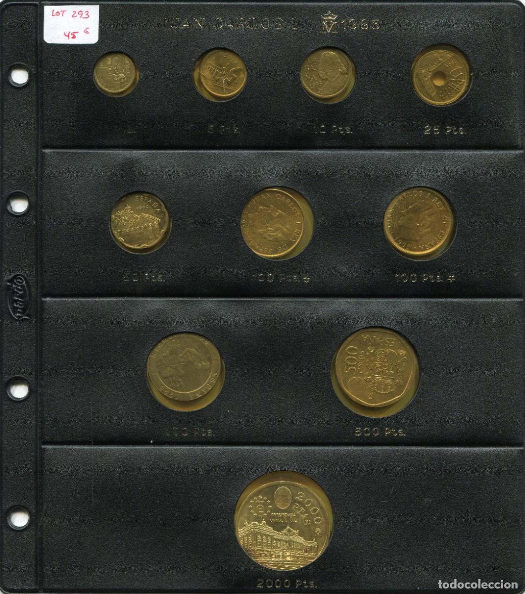 Moedas Juan Carlos I: HOJA PARDO ( ROTURAS ) CON MONEDAS A&Ntilde;O 1995 ( LOT293 )