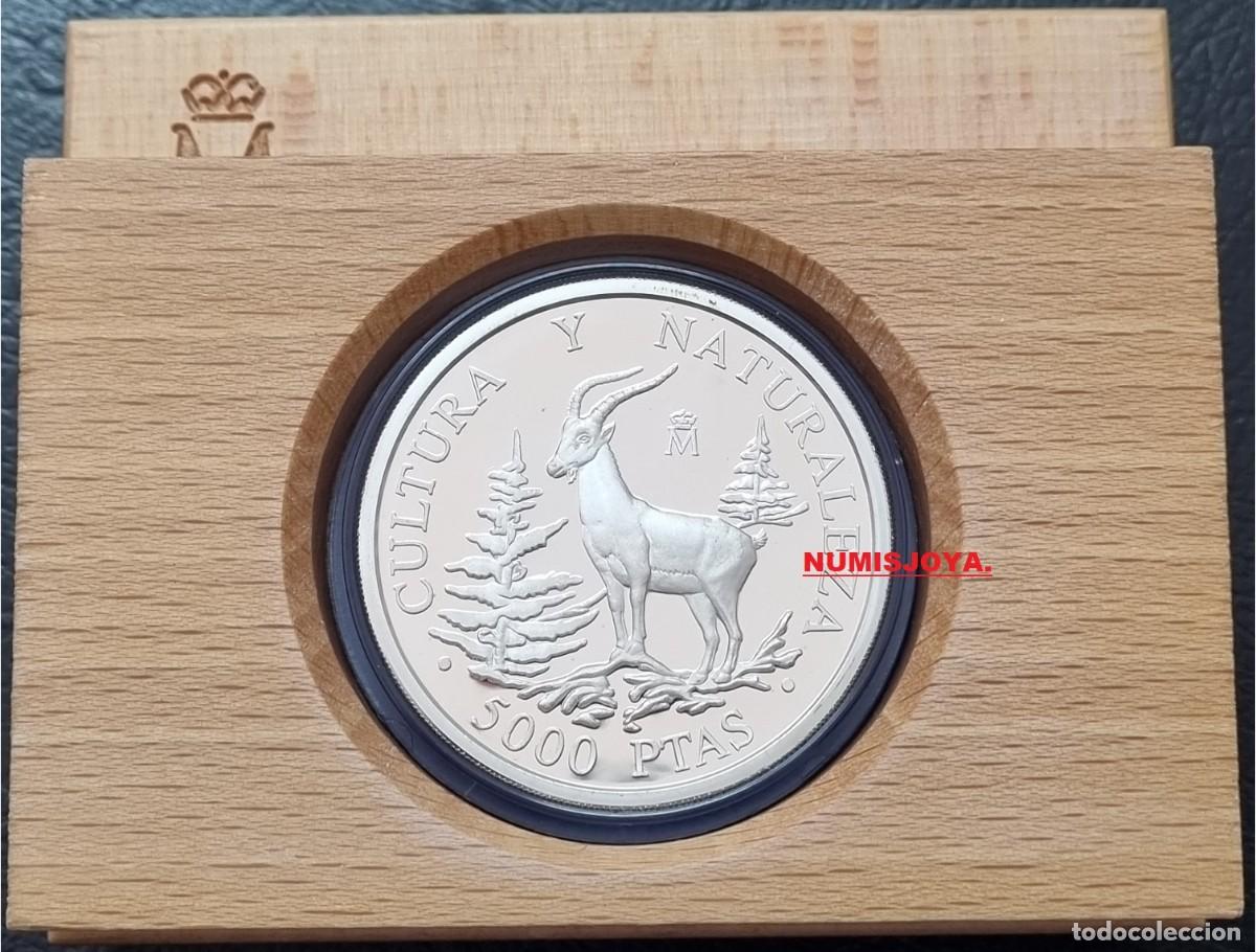 M&uuml;nzen unter Juan Carlos I: 5000 Pesetas Plata 1995. Cultura y Naturaleza CABRA HISP&Aacute;NICA. Peso 54 gr. 40 mm.