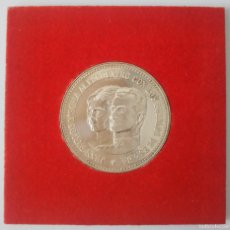 Monedas Juan Carlos I: MEDALLA DE PLATA, DON JUAN CARLOS Y DOÑA SOFIA AL ENCUENTRO CON LOS PUEBLOS DE ESPAÑA, VALENCIA 1976
