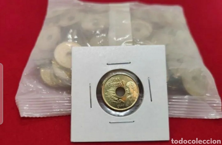 Monedas Juan Carlos I: bolsa FNMT con 100 monedas de 25 pesetas a&ntilde;o 2000