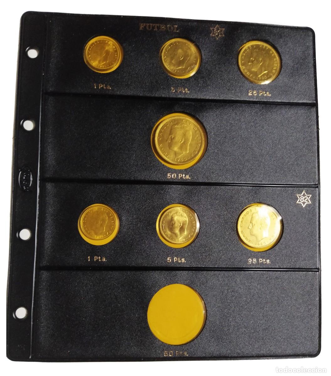 Monedas Juan Carlos I: MONEDAS MUNDIAL 82, ESTRELLAS 81 Y 82 + HOJA PARDO