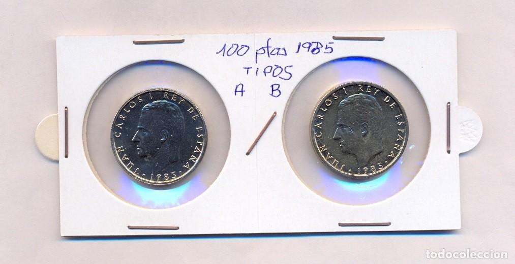 M&uuml;nzen unter Juan Carlos I: 100 PESETAS 1985 FLOR DE LIS ARRIBA + ABAJO