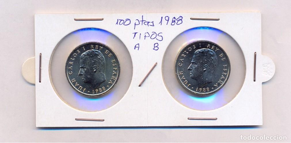 M&uuml;nzen unter Juan Carlos I: 100 PESETAS 1988 FLOR DE LIS ARRIBA + ABAJO