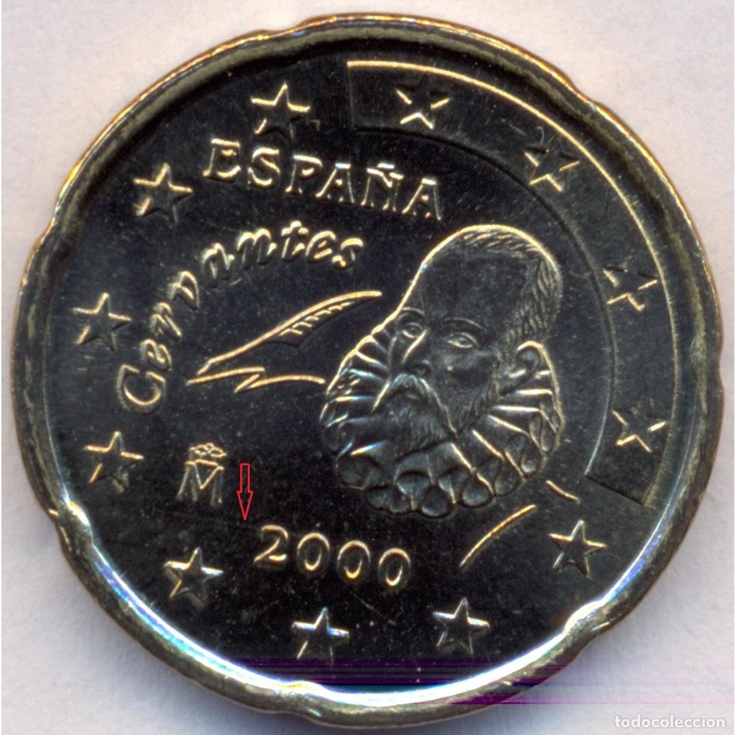 Monedas Juan Carlos I: Moneda de 20 c&eacute;ntimos de Euro de Espa&ntilde;a 2000 con error - Foto 1