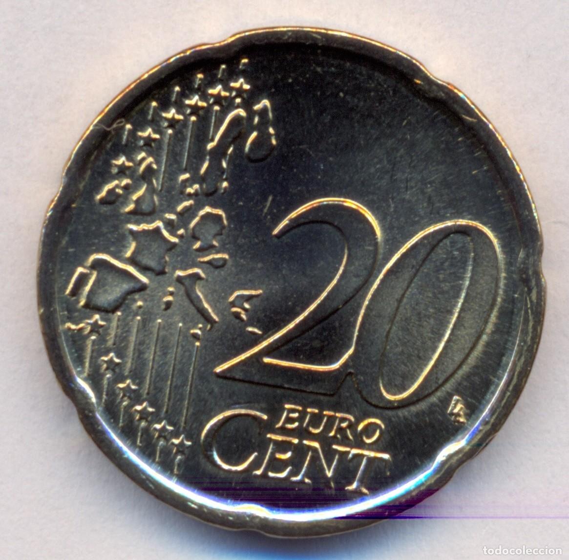 Monedas Juan Carlos I: Moneda de 20 c&eacute;ntimos de Euro de Espa&ntilde;a 2000 con error - Foto 2