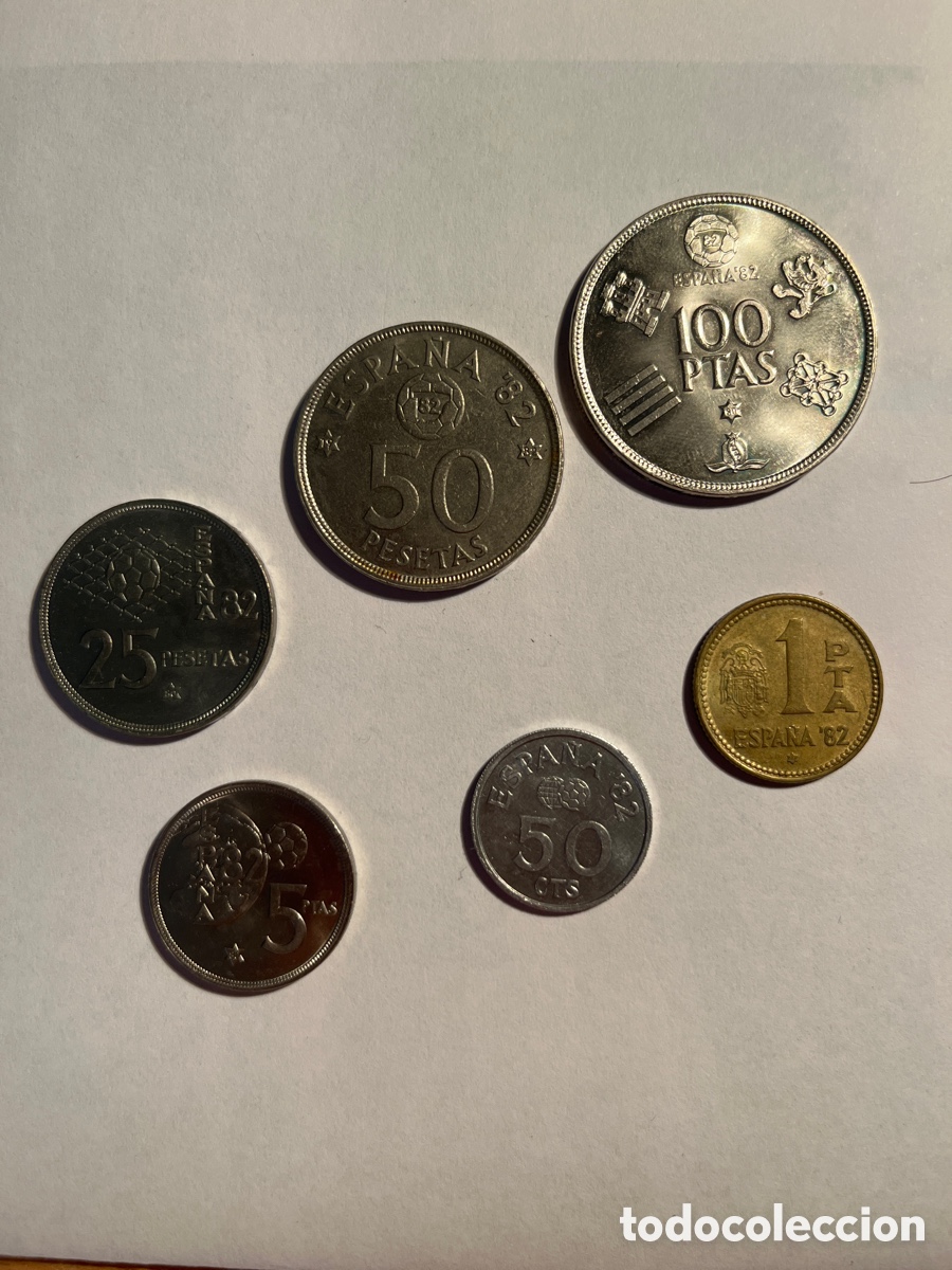 M&uuml;nzen unter Juan Carlos I: Lote Monedas Pesetas A&ntilde;o 1982 (Mundial)