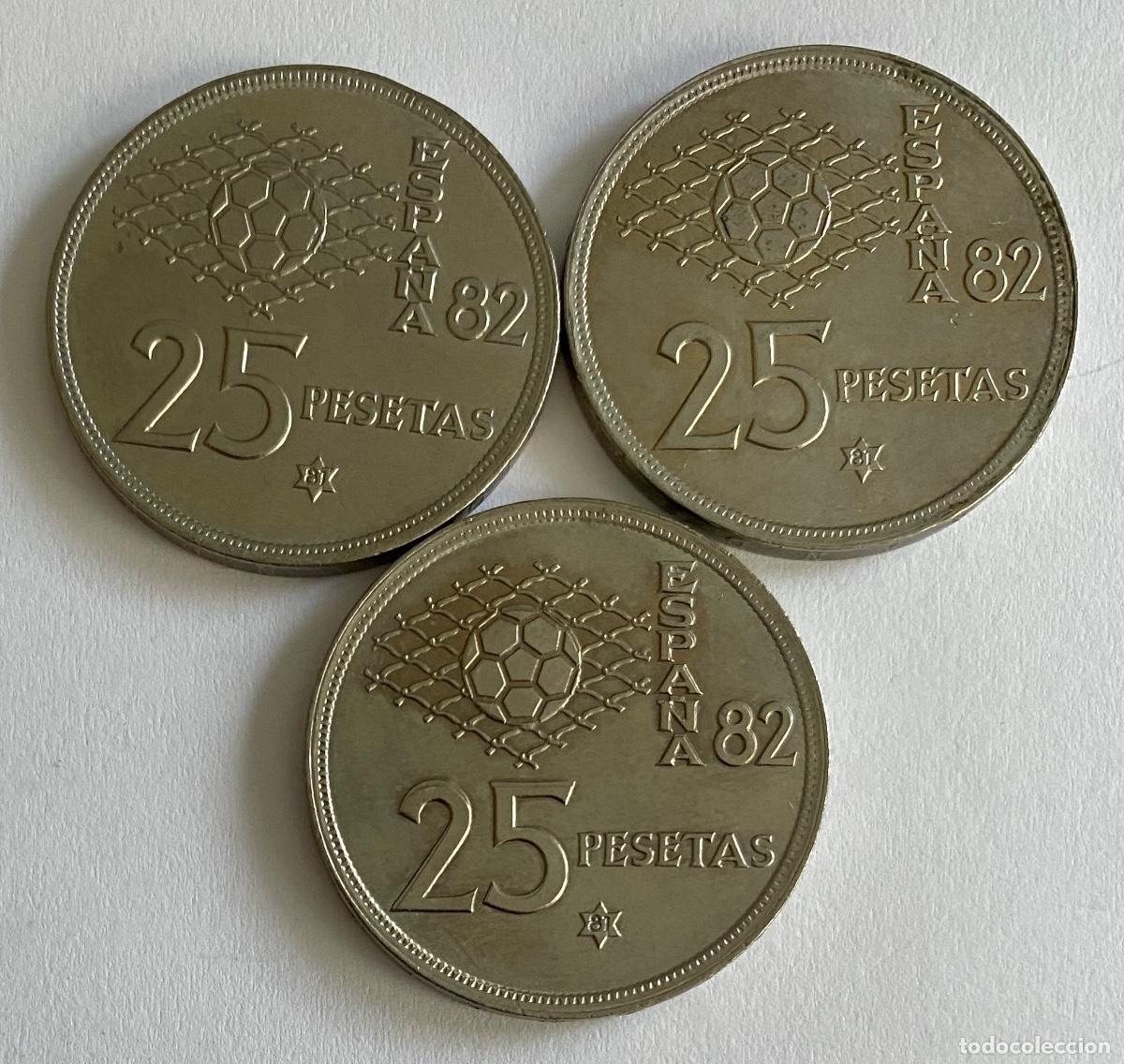 Monedas Juan Carlos I: LOTE DE 3 MONEDAS DE 25 PESETAS 1980, ESTRELLA *81, SIN CIRCULAR