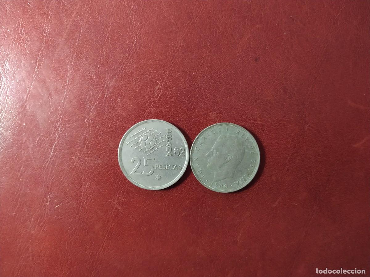 M&uuml;nzen unter Juan Carlos I: MONEDAS 25 PESETAS A&Ntilde;O 1980. LOTE DE DOS