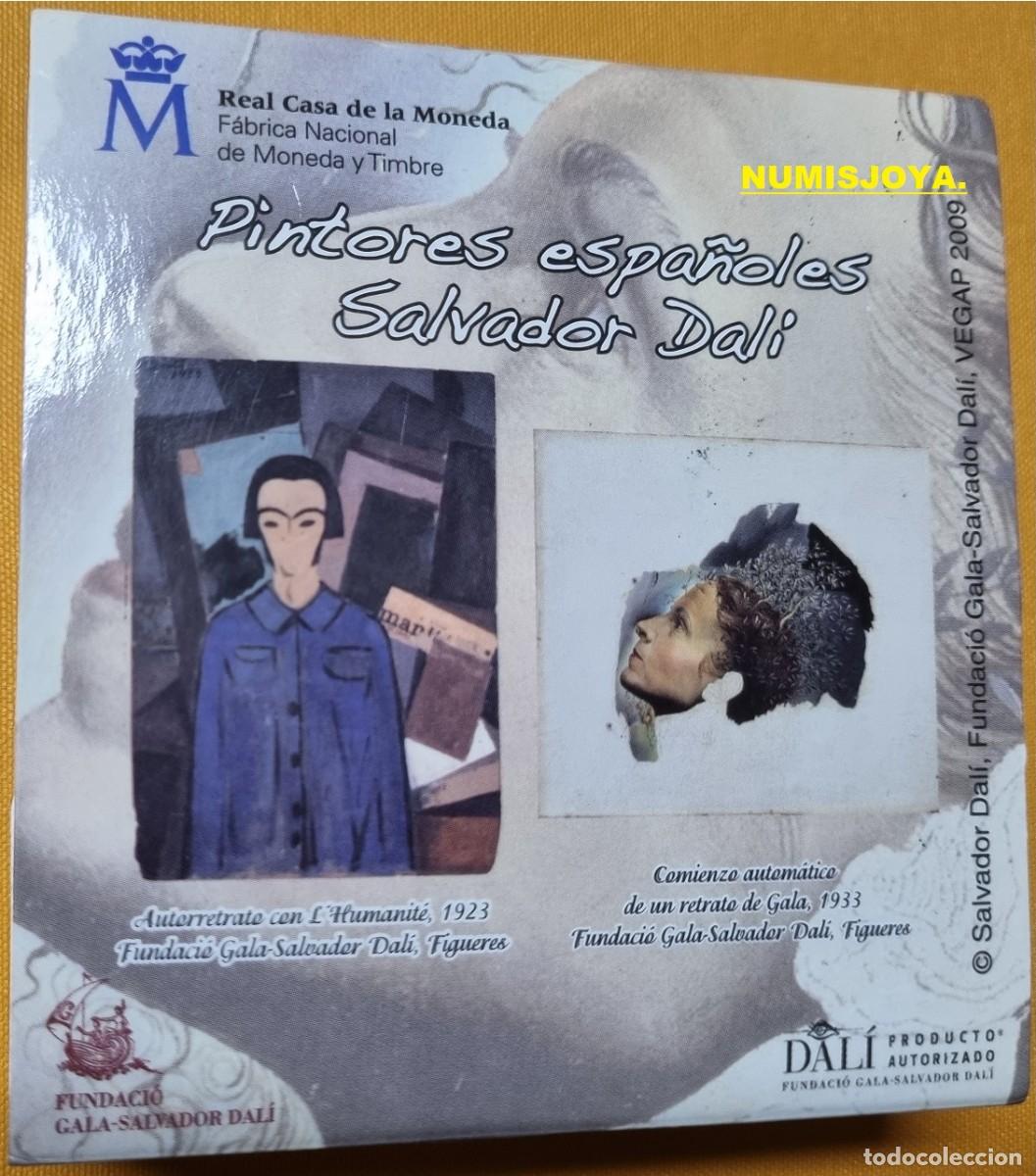 M&uuml;nzen unter Juan Carlos I: 10 Euros 2009. Pintores Espa&ntilde;oles SALVADOR DAL&Iacute; AUTORETRATO Y RETRATO DE GALA. ESCASA.