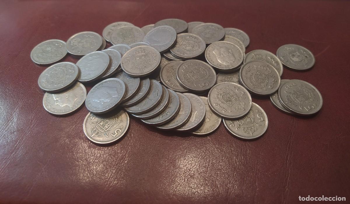 M&uuml;nzen unter Juan Carlos I: MONEDAS 5 PESETAS A&Ntilde;O 1975. LOTE DE CINCUENTA MONEDAS.