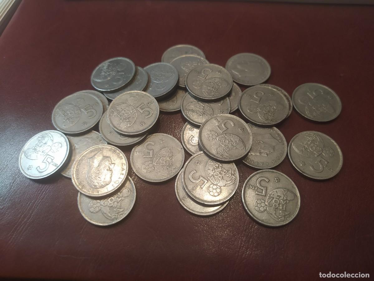 M&uuml;nzen unter Juan Carlos I: MONEDAS 5 PESETAS A&Ntilde;O 1980. LOTE DE QUINCE MONEDAS.