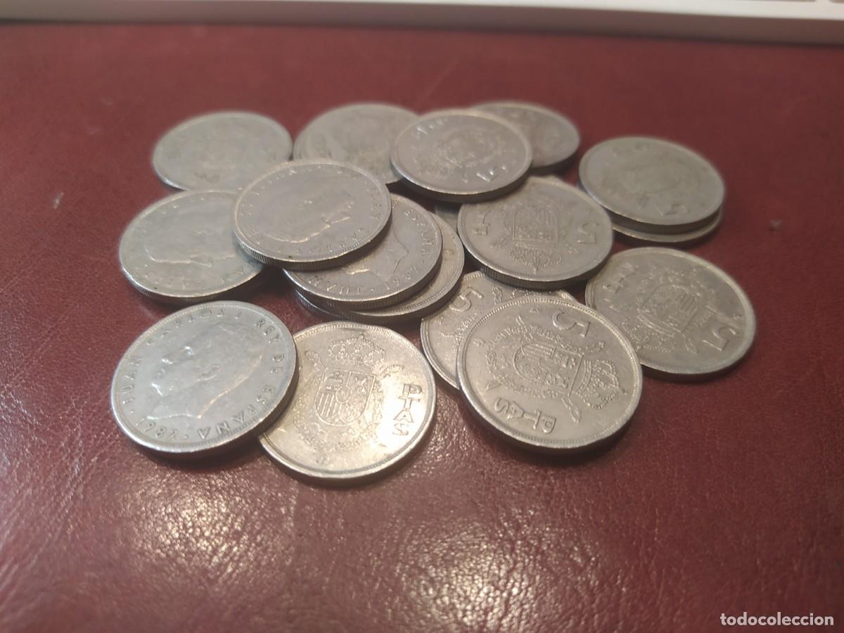M&uuml;nzen unter Juan Carlos I: MONEDAS 5 PESETAS A&Ntilde;O 1975,1982,1983 Y 1984. LOTE DE VEINTE MONEDAS.