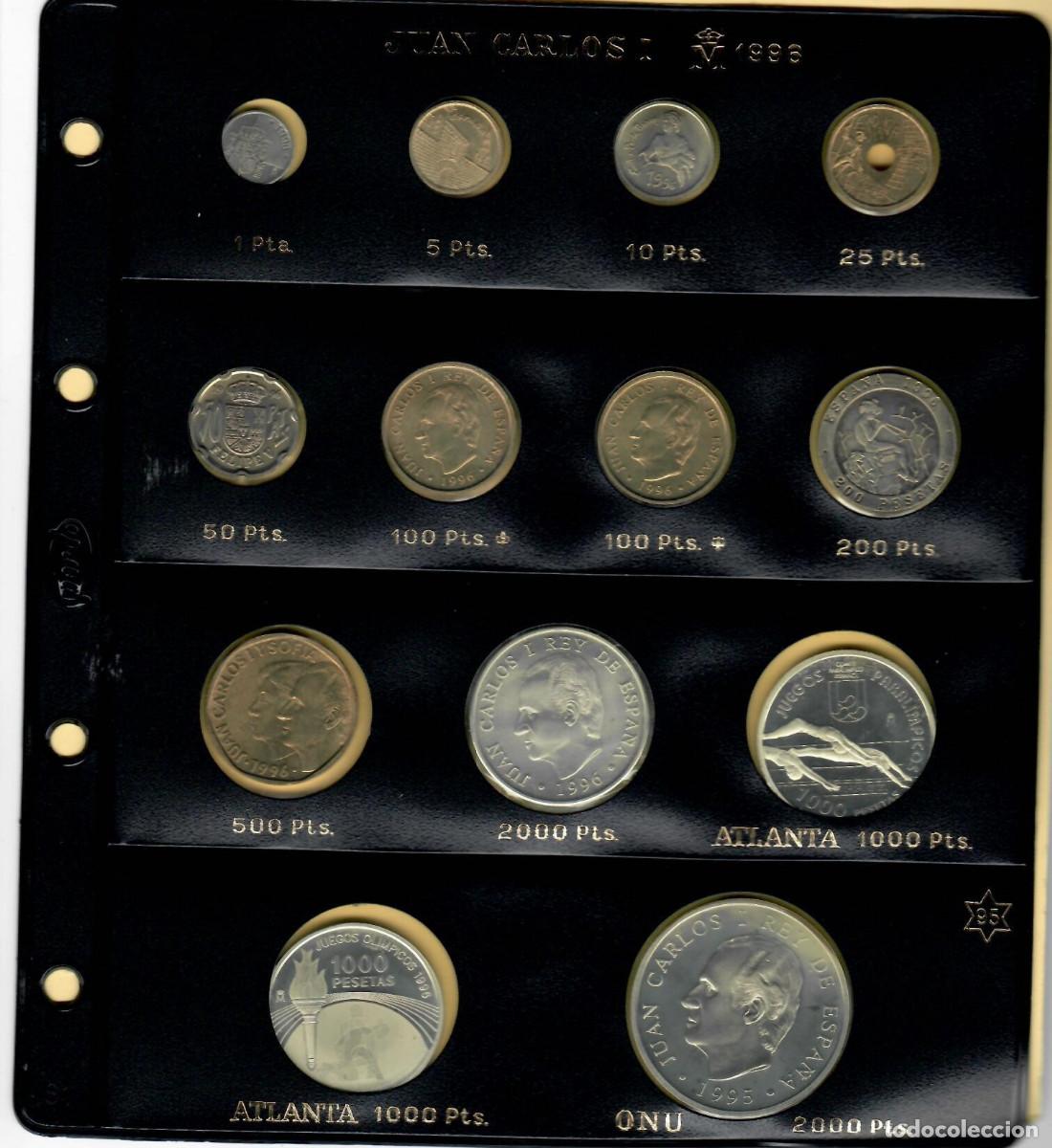 Monedas Juan Carlos I: HOJA COMPLETA MONEDAS 1996 - Foto 1