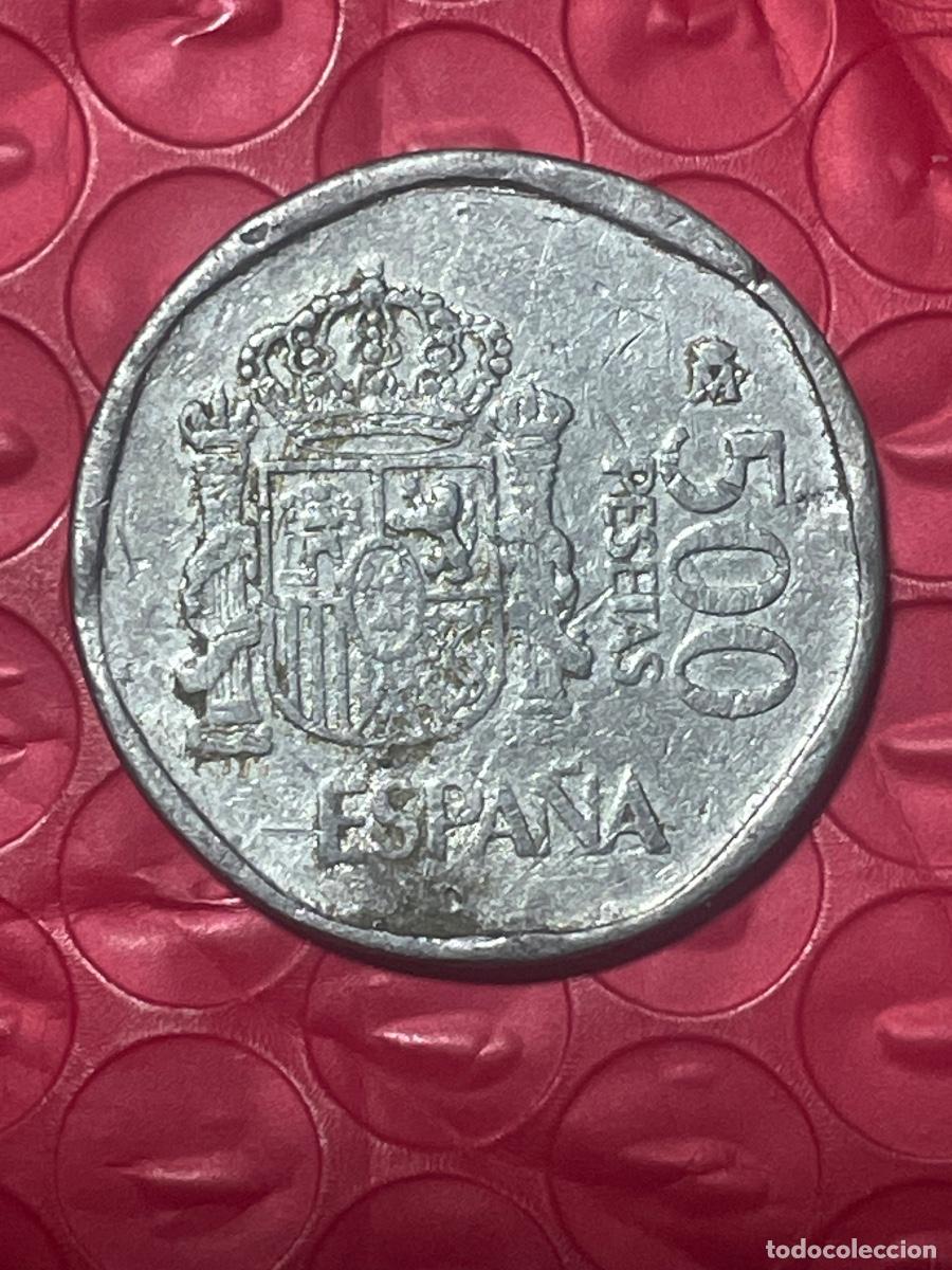 Monedas Juan Carlos I: FALSA DE &Eacute;POCA. 500 pesetas a&ntilde;o 1989 DE PLOMO