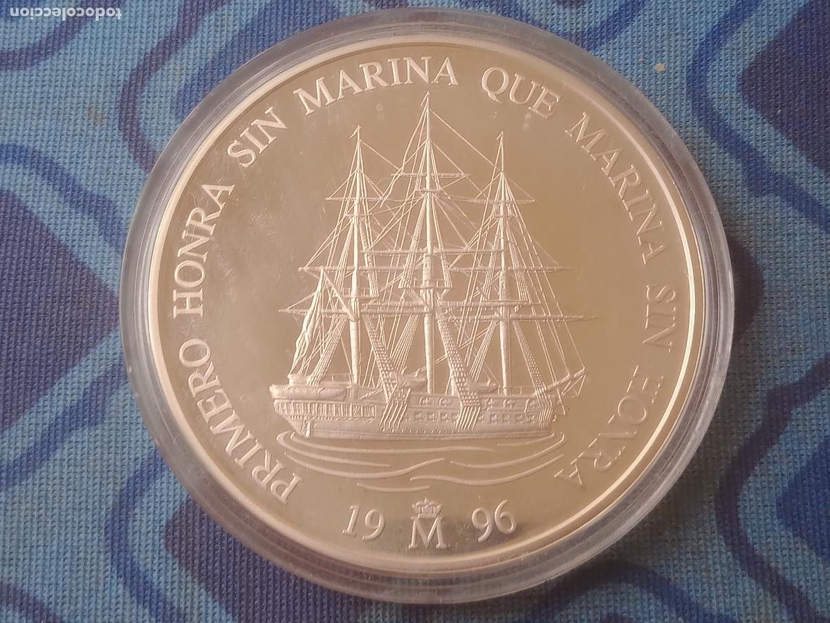 Monedas Juan Carlos I: CINCUENTIN DE 25 ECU DE PLATA DE 1996 HOMENAJE A LA MARINA