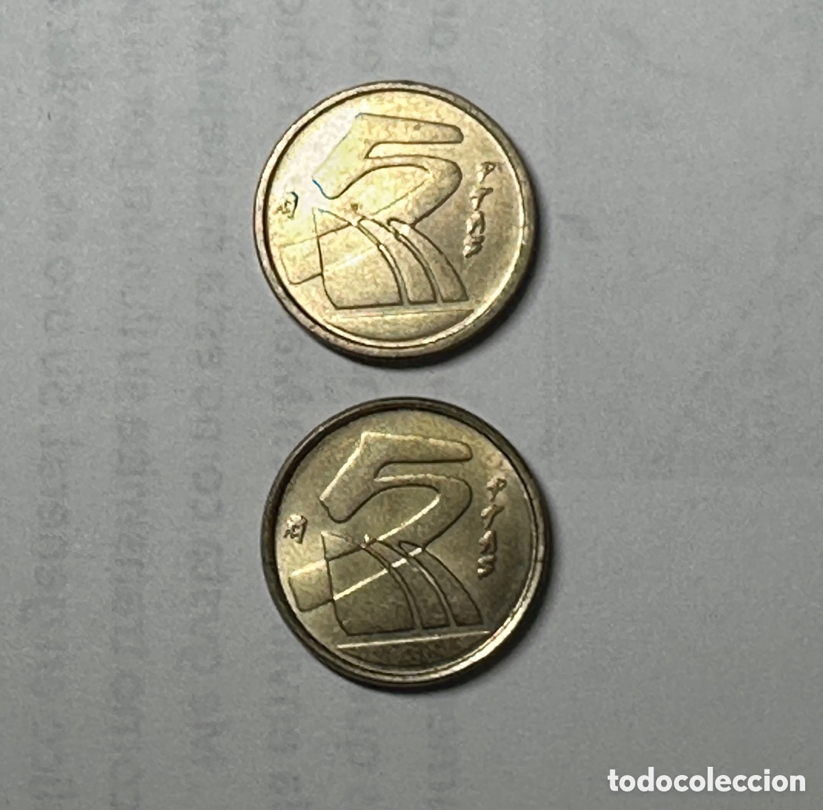 Monedas Juan Carlos I: 2 MONEDAS 5 PTAS 1989 EBC - Foto 2