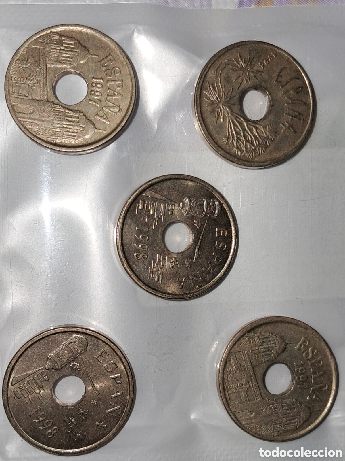 Monedas Juan Carlos I: 5 monedas de 25 pesetas - Foto 1