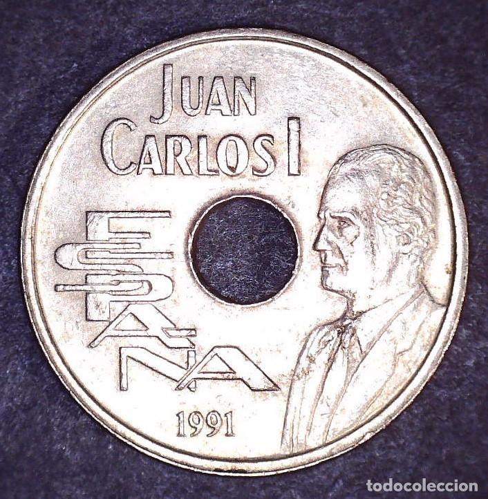 M&uuml;nzen unter Juan Carlos I: 25 pesetas a&ntilde;o 1991 rey