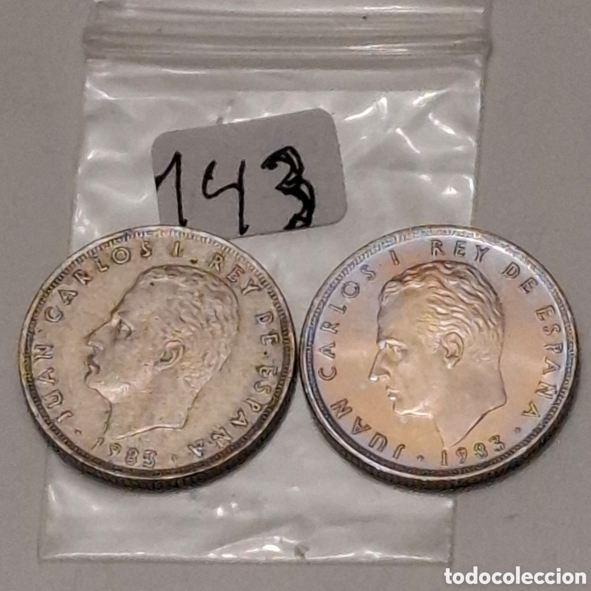 Monete Juan Carlos I: Dos Monedas De 25 Pesetas, Juan Carlos I Rey De Espa&ntilde;a 1983, Corona Real.