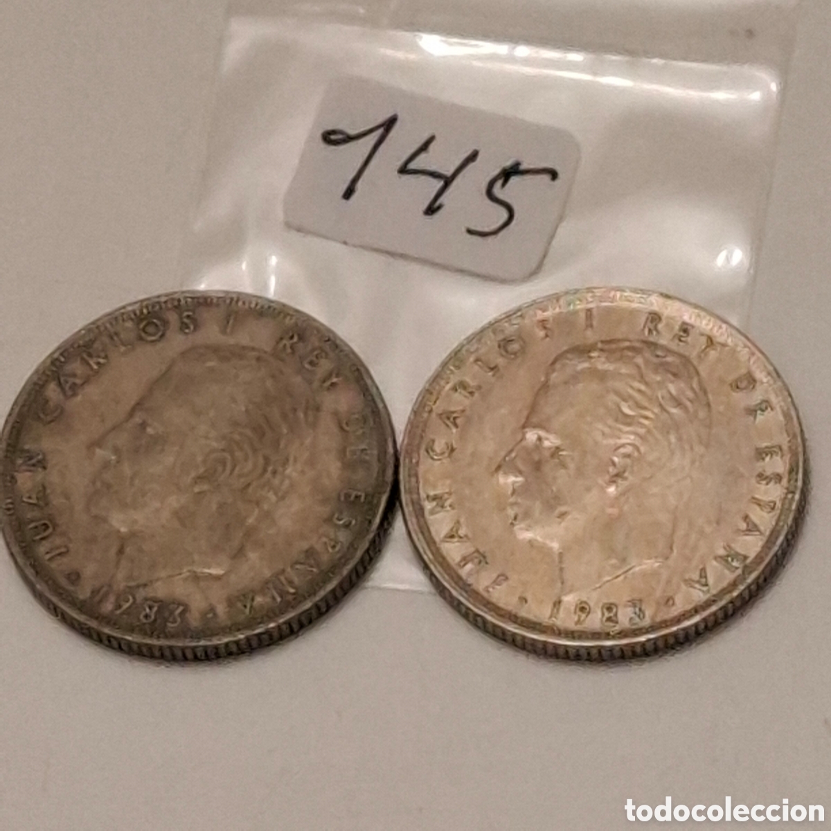 Monete Juan Carlos I: Dos Monedas De 25 Pesetas, Juan Carlos I Rey De Espa&ntilde;a 1983, Corona Real.