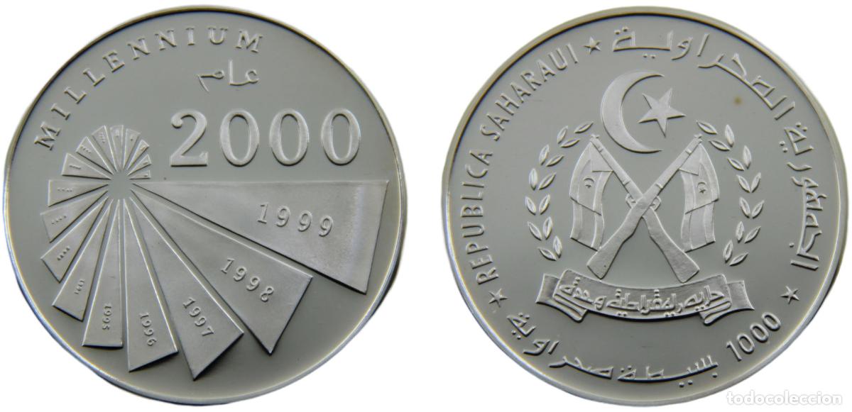 Monnaies Juan Carlos I: Western Sahara Sahrawi Arab Democratic Republic 2000 1000 Pesetas Millennium