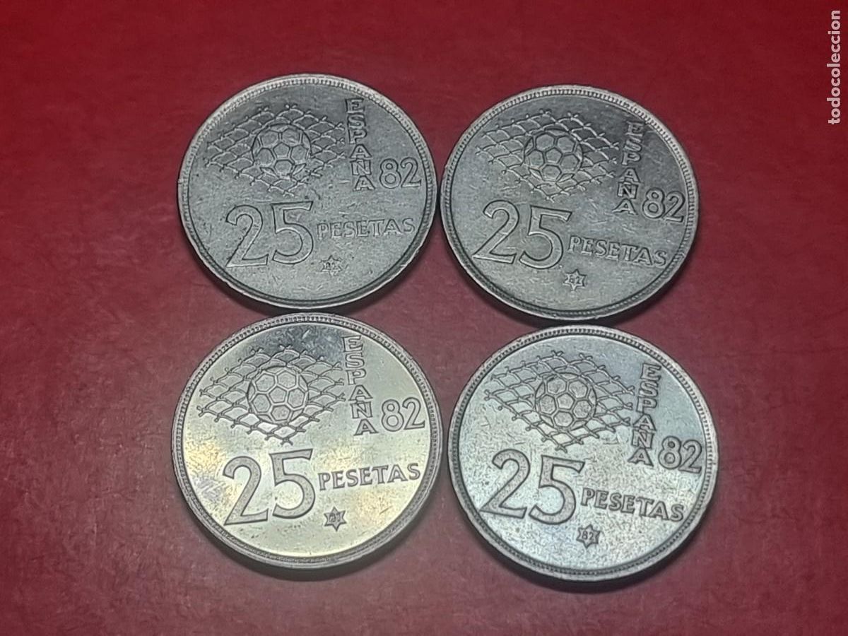 Monnaies Juan Carlos I: 4 MONEDAS 25 PESETAS MUNDIAL LA DE LAS FOTOS