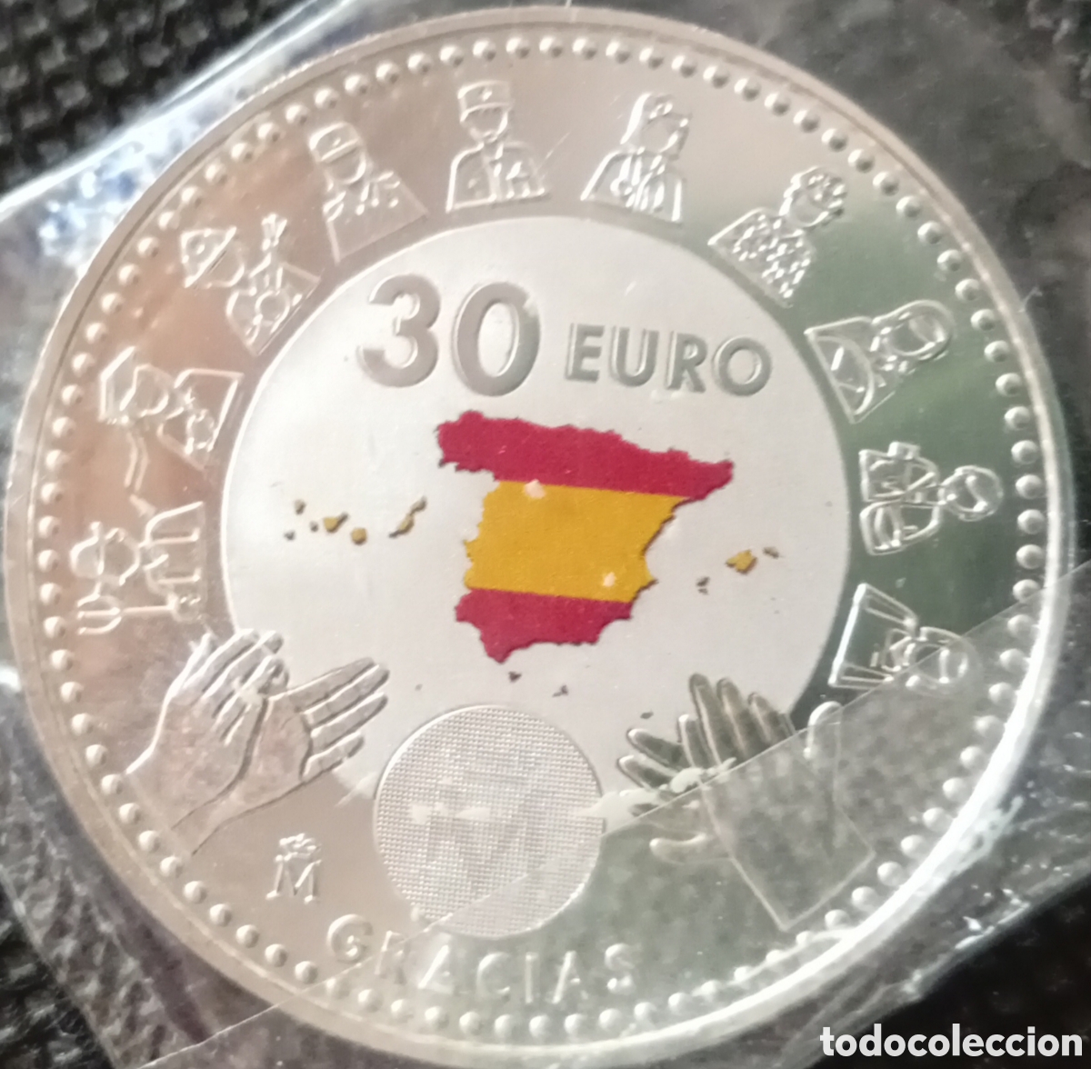 Monedas Juan Carlos I: Moneda de plata de 30&euro; Soldaria - Foto 1