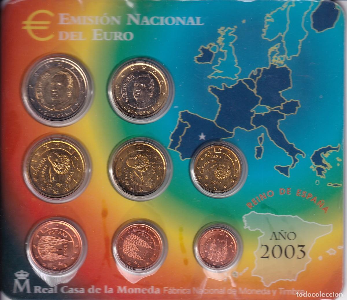 M&uuml;nzen unter Juan Carlos I: 2003 CARTERA CON 8 MONEDAS - PRUEBAS NUMISM&Aacute;TICAS - FABRICA NACIONAL DE MONEDA Y TIMBRE