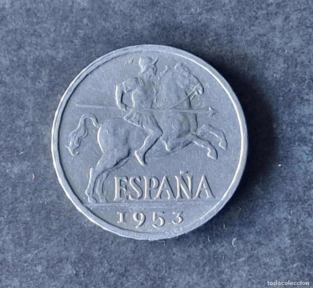 Monedas Juan Carlos I: 10 C&Eacute;NTIMOS DE 1953 DEL CABALLO EBC+ - Foto 2