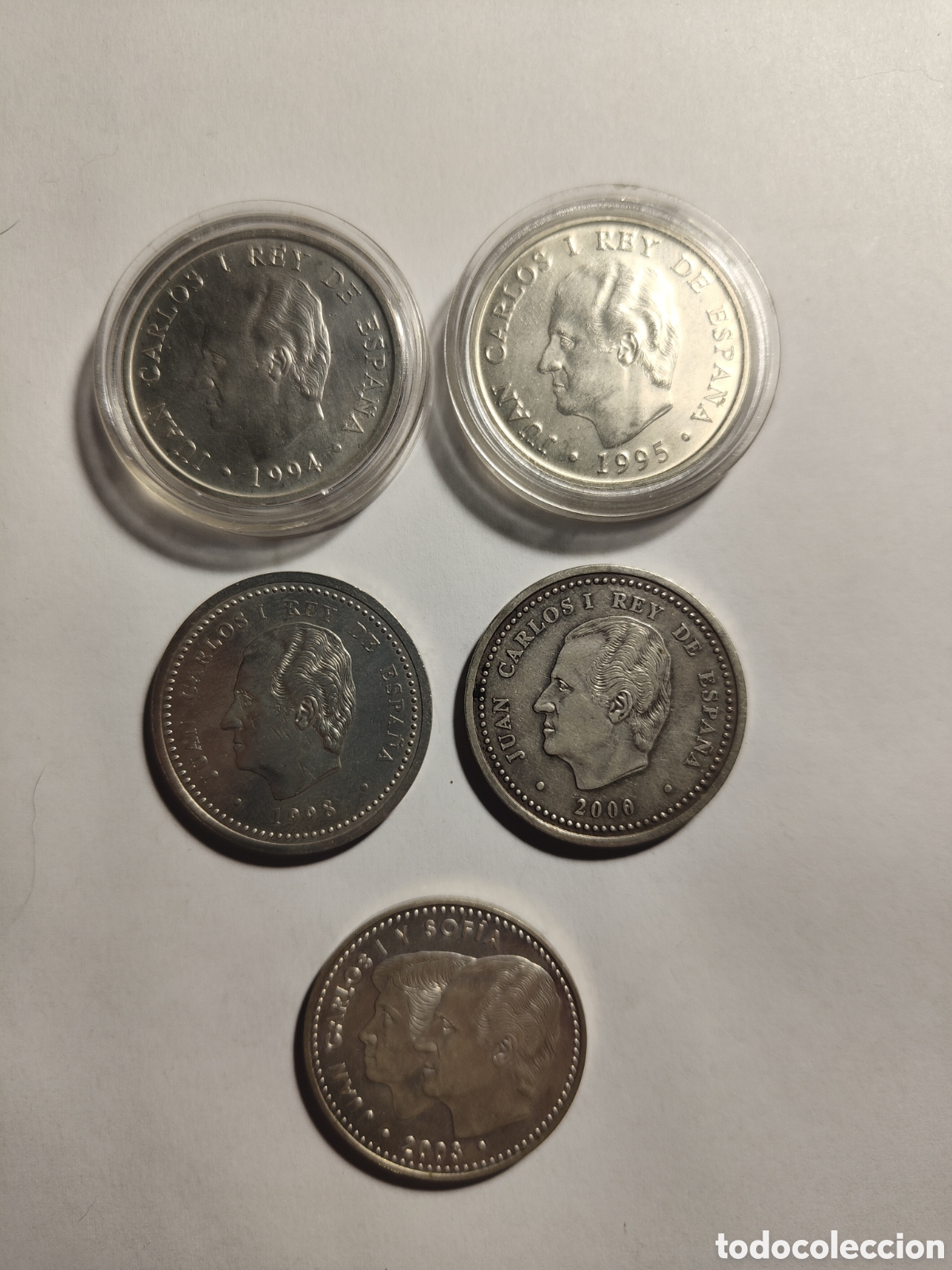 Monedas Juan Carlos I: Plata. 5 Monedas (4x2000pts/1x12&euro;)