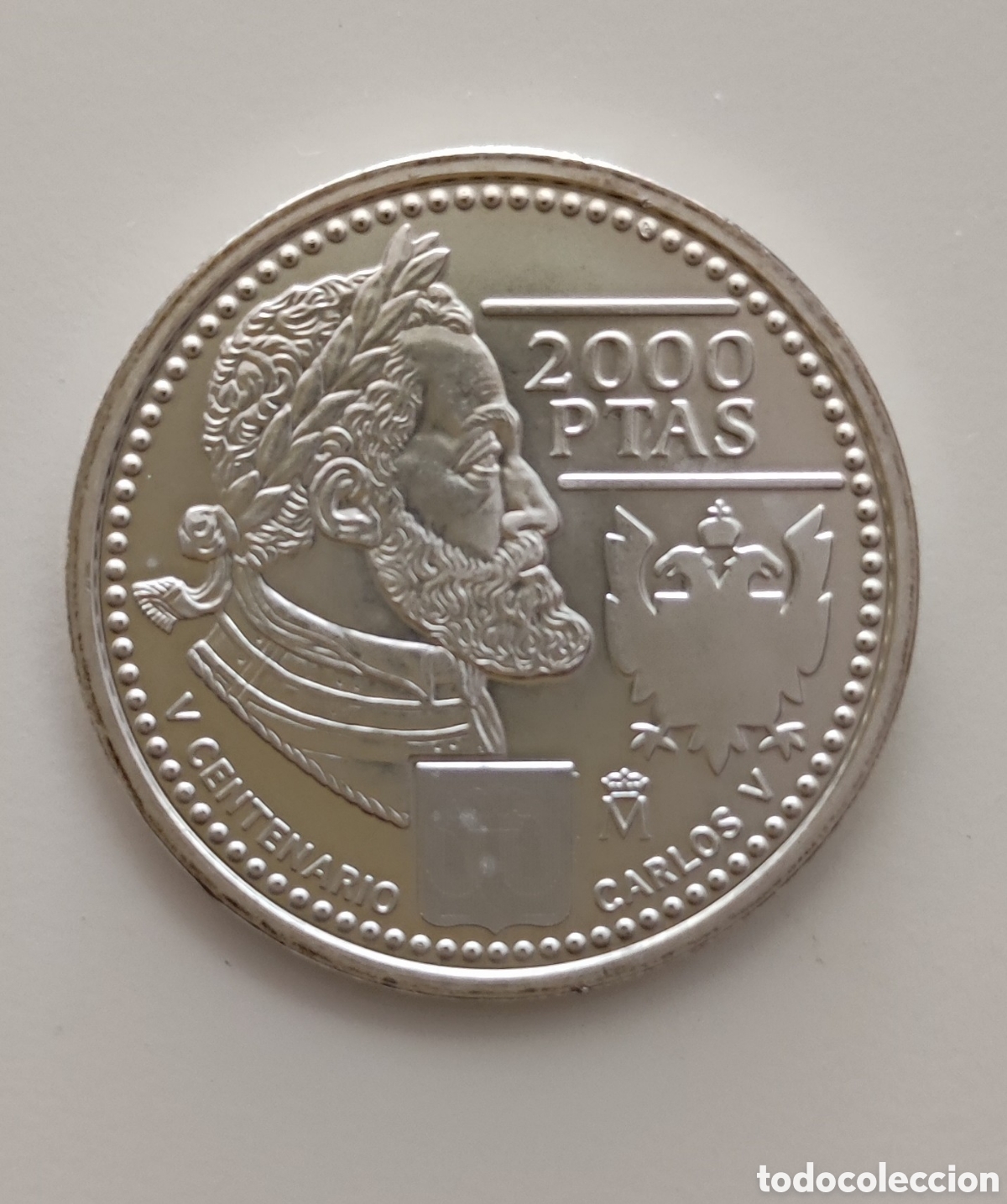 Monedas Juan Carlos I: Moneda plata 2000 pesetas a&ntilde;o 2000 - Foto 2