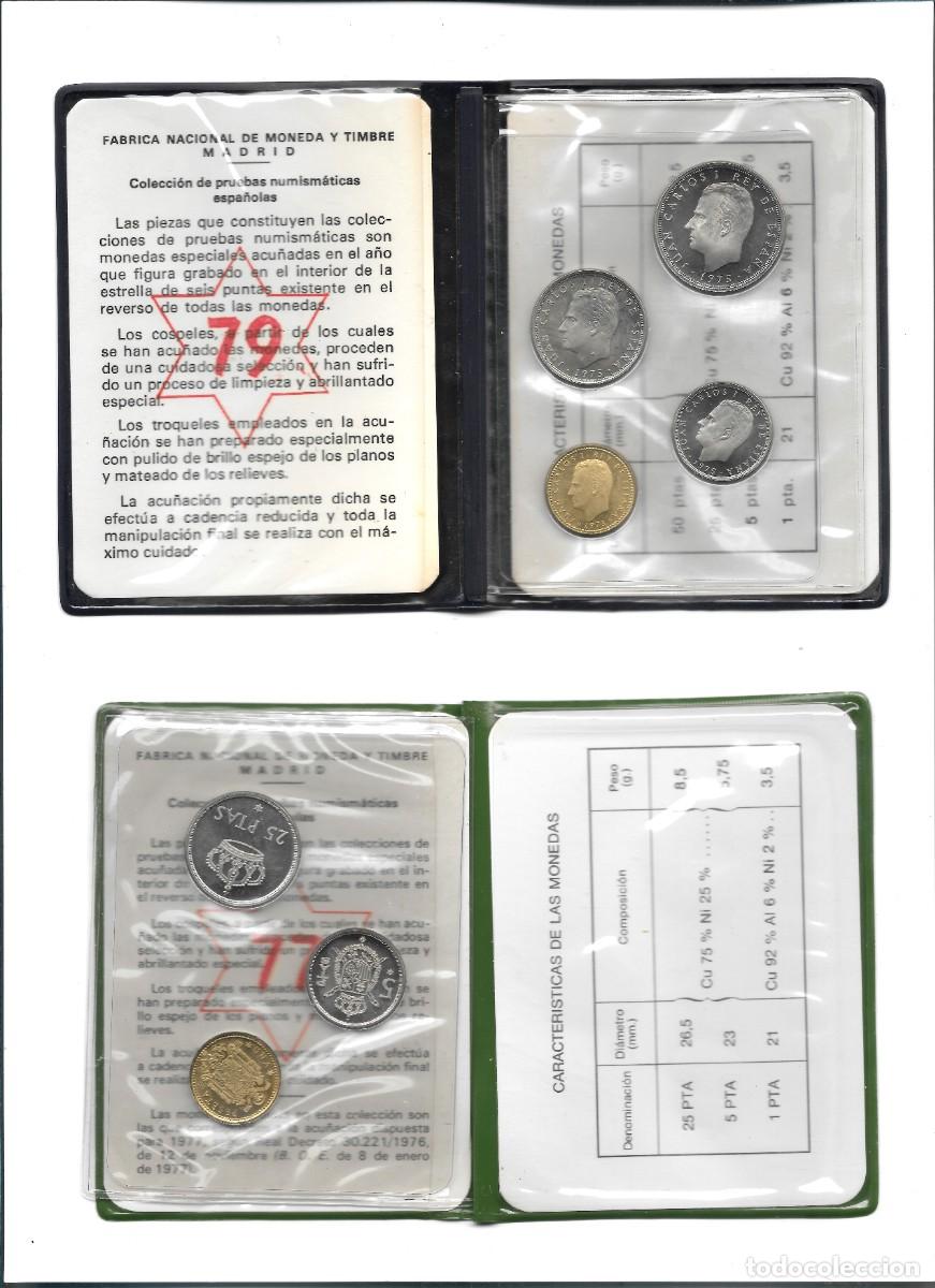 Monnaies Juan Carlos I: DOS CARTERA PRUEBAS 1977 Y 79 NUMISMATICA ESPA&Ntilde;A MONEDAS