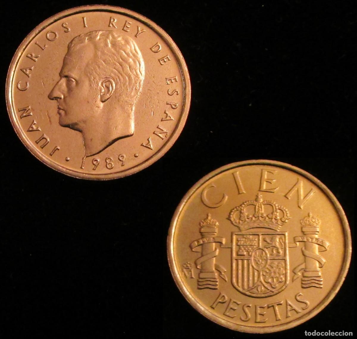 M&uuml;nzen unter Juan Carlos I: *GUTSE* J. CARLOS I-9, 100 PESETAS 1989, LIS REVERSO, B.O., SIN CIRCULAR.