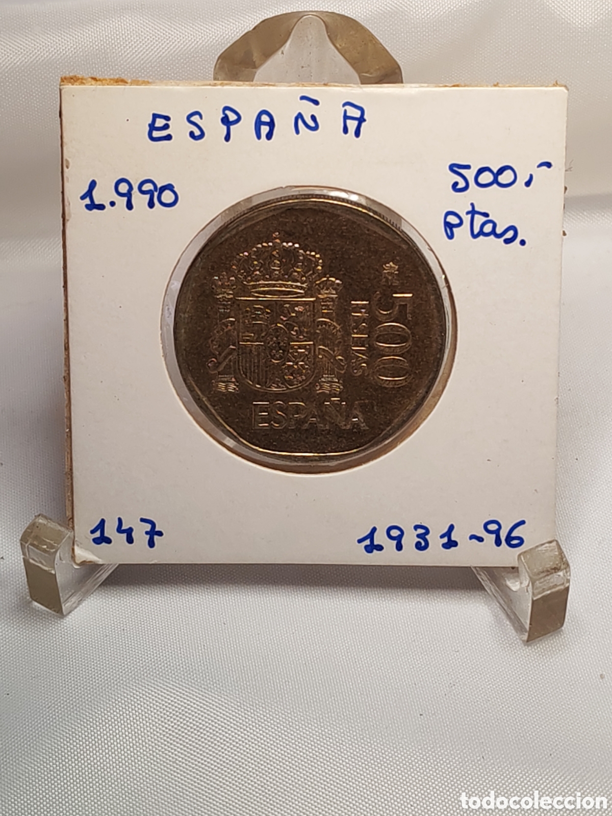 Monedas Juan Carlos I: Espa&ntilde;a. 500 pesetas. J.Carlos-Sofia 1990