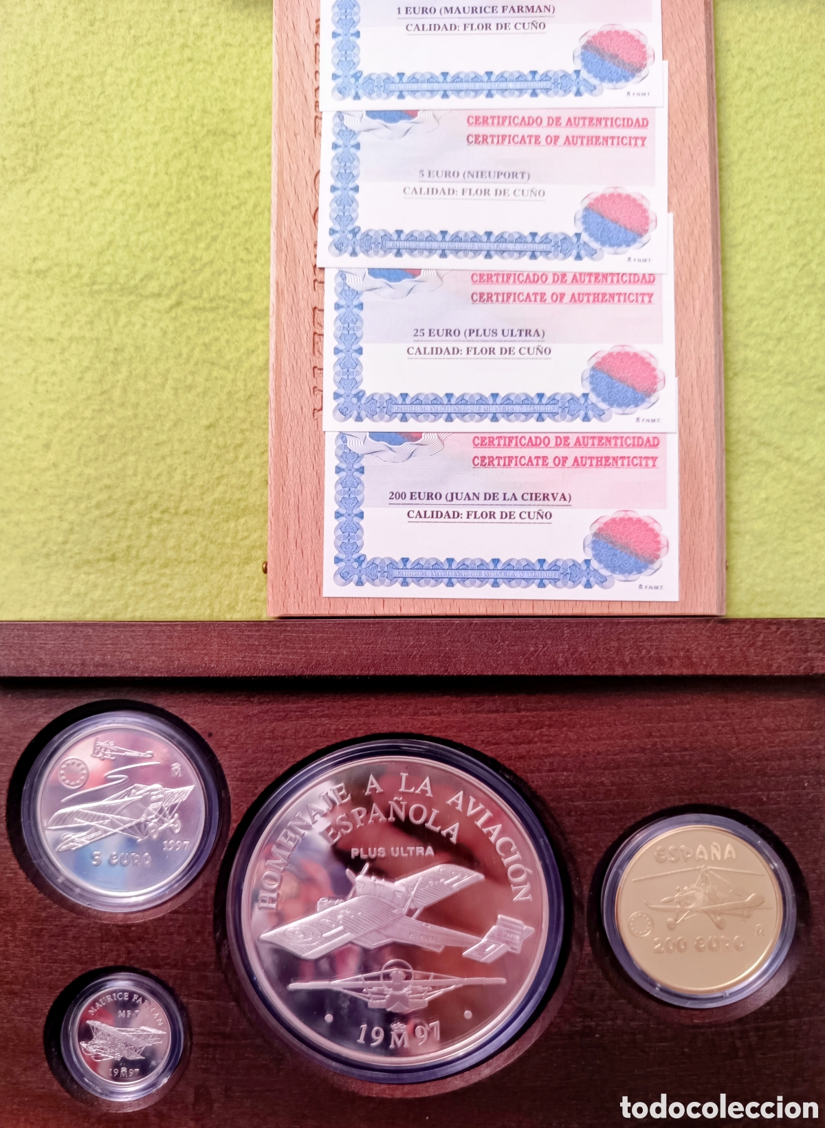 Moedas Juan Carlos I: Homenaje a la aviaci&oacute;n, colecci&oacute;n completa Euro 1997