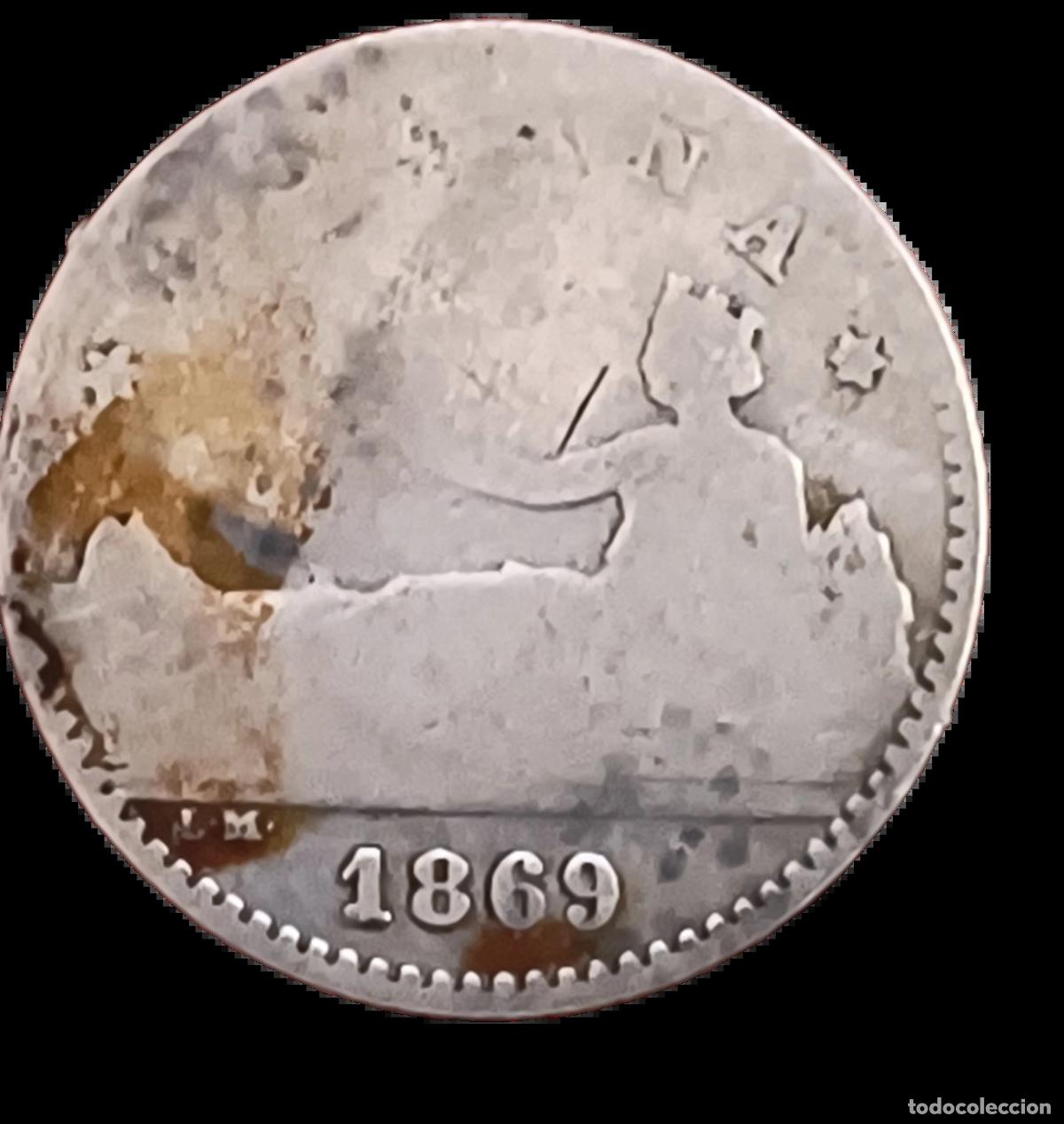 Monedas Juan Carlos I: 50 C&eacute;ntimos 1870 RC - Foto 1