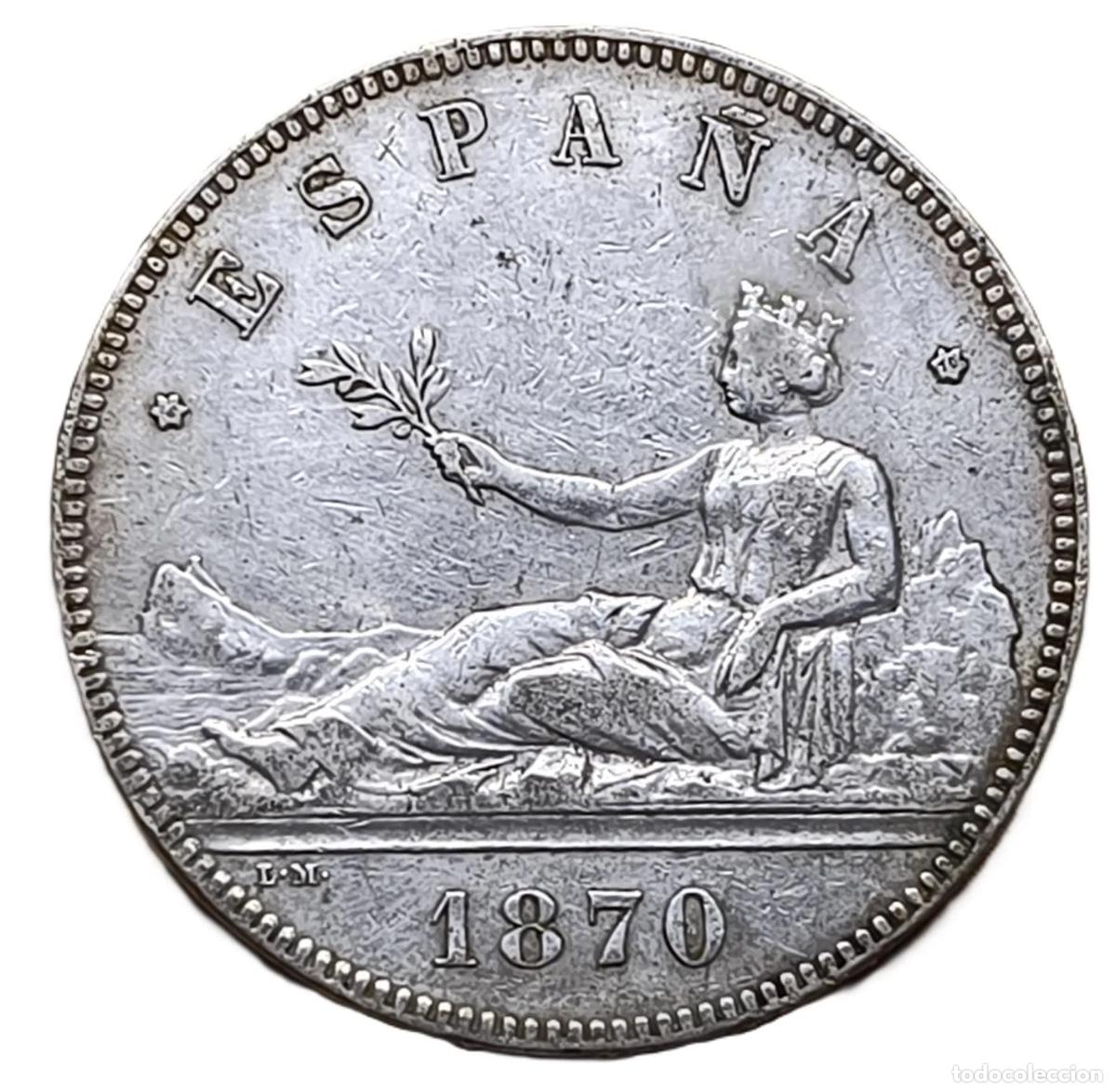 Monedas Juan Carlos I: 5 Pesetas 1870 (18-70) XF